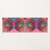 水色赤Groovy抽象芸術レトロ液スワール ヨガマット (正面(横))