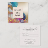 水色金ゴールドフェイク箔モダンロイヤリティカード スクエア名刺 (正面/裏面)