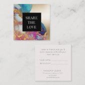 水色金ゴールドフェイク箔モダンロイヤリティカード スクエア名刺 (正面/裏面)