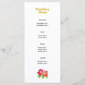 水色金ゴールドフォイル結婚フローラのメニューカード メニュー (裏面)