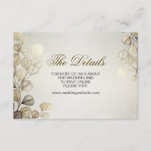 水色金ゴールドユーカリ結婚の葉の光沢 エンクロージャーカード (正面)