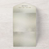 水色金ゴールドユーカリ結婚の葉の光沢 オールインワン招待状 (外側)