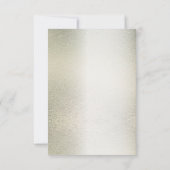 水色金ゴールドユーカリ結婚の葉の光沢 出欠カード (裏面)