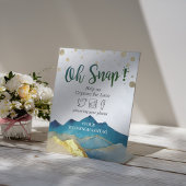 水色金ゴールド山結婚のスナップハッシュタグ記号 台座サイン