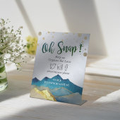 水色金ゴールド山結婚のスナップハッシュタグ記号 台座サイン