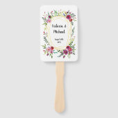 水色金ゴールド幾何学的フローラ結婚のハンドファン ハンドファン (正面)