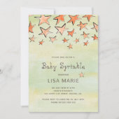 水色降流星アイボリーベビー散布 招待状 (正面)
