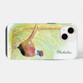 水色雉ゲーム鳥野獣自然芸術 iPhoneケース (裏面横)