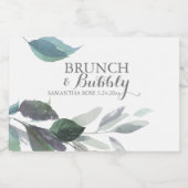 水色離れのダスティブルー結婚ズ スパークリングワインラベル (シングルラベル)