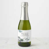 水色離れのダスティブルー結婚ズ スパークリングワインラベル (正面)