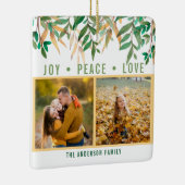 水色離れの写真の緑と黄色 セラミックオーナメント (右)