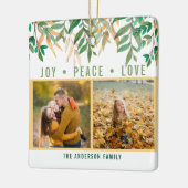 水色離れの写真の緑と黄色 セラミックオーナメント (左)