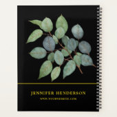 水色離れの黒エレガント金ゴールドプロフェッショナル プランナー手帳 (裏面)