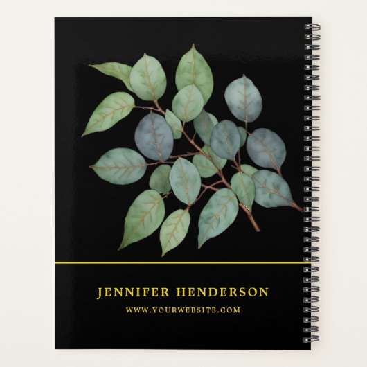 水色離れの黒エレガント金ゴールドプロフェッショナル プランナー手帳 (裏面)