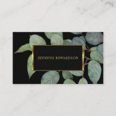 水色離れ黒金ゴールドQRコードプロフェッショナル 名刺 (正面)