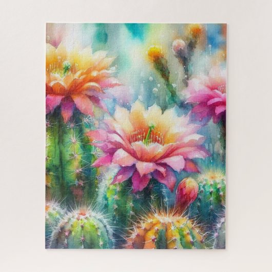 水色顕花多肉質サボテン ジグソーパズル (縦)