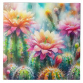 水色顕花多肉質サボテン タイル (正面)