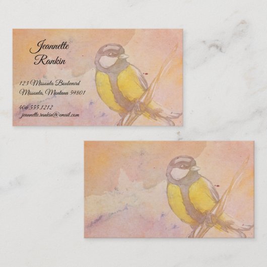 水色飛んでいる鳥 名刺 (正面/裏面)