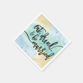 水色食べ飲料及びベ結婚したス結婚ナプキン スタンダードカクテルナプキン (角)