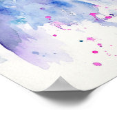 水色驚き猫ポートレートポスター ポスター (角)