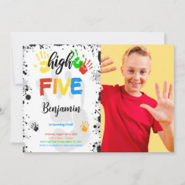 水色高5枚フォト招待状 招待状