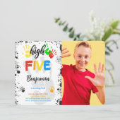 水色高5枚フォト招待状 招待状 (スタンド正面)