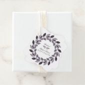 水色魅力的インクの葉のリース結婚の フェイバータグ (インサイチュ)