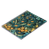 水色鮮やかな手描きカモミールの花の花色 ノートブック (左側)