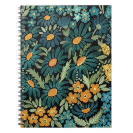 水色鮮やかな手描きカモミールの花の花色 ノートブック