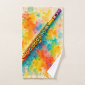 水色鮮やかフルートカスタム バスタオルセット (ハンドタオル)