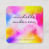 水色鮮やか スクエア名刺 (正面)