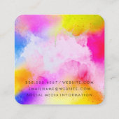 水色鮮やか スクエア名刺 (裏面)
