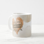 水色「コーヒーが私を完成」 コーヒーマグカップ (正面左)