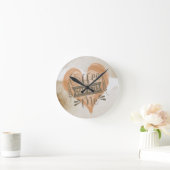 水色「コーヒーが私を完成」 ラウンド壁時計 (ホーム)