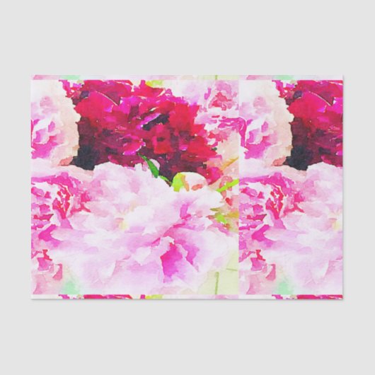 水色，手絵を描花，シック，エレガント赤 薄葉紙 (正面)