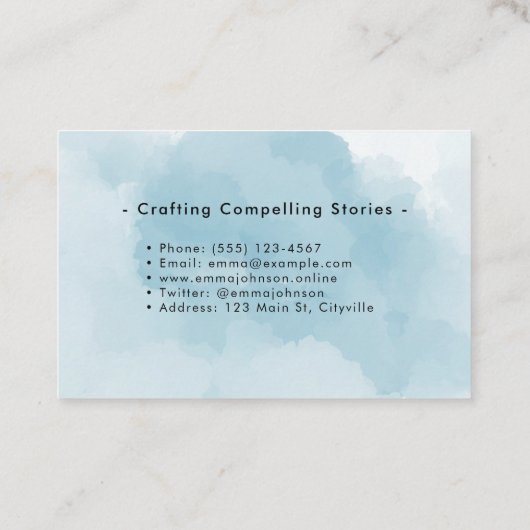 水色（淡青） 名刺 (裏面)