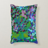 水色、紫、青の多肉性のセダムの花 アクセントクッション (正面(垂直))