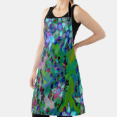 水色、紫、青の多肉性のセダムの花 エプロン (インサイチュ)