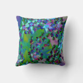 水色、紫、青の多肉性のセダムの花 クッション (裏面)