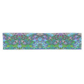 水色、紫、青の多肉性のセダムの花 ショートテーブルランナー (横)