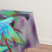 水色、紫、青の多肉性のセダムの花 テーブルクロス (インサイチュ)