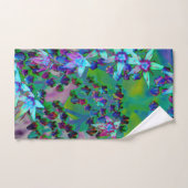 水色、紫、青の多肉性のセダムの花 バスタオルセット (ハンドタオル)