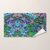 水色、紫、青の多肉性のセダムの花 バスタオルセット (ハンドタオル)