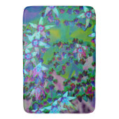 水色、紫、青の多肉性のセダムの花 バスマット (正面縦)