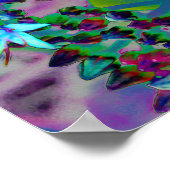 水色、紫、青の多肉性のセダムの花 ポスター (角)