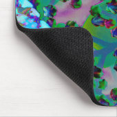 水色、紫、青の多肉性のセダムの花 マウスパッド (コーナー)