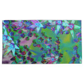 水色、紫、青の多肉性のセダムの花 枕カバー (正面右)