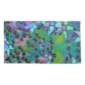 水色、紫、青の多肉性のセダムの花 枕カバー (裏面-左)