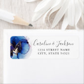 [水色]結婚/日付差出人住所の保存 ラベル (インサイチュ)