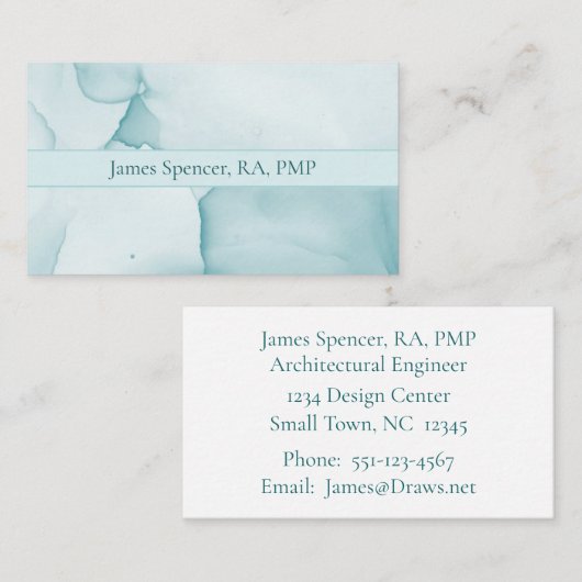 水色(青モダン) 名刺 (正面/裏面)